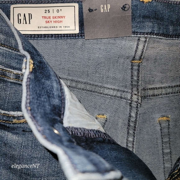 GAP Sky High Rise True Skinny Jeans Sz: 0 NWT - Picture 7 of 10